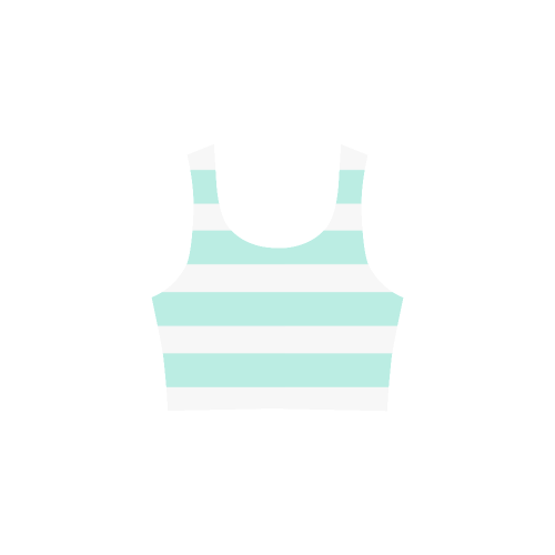 Aqua stripes with White Atalanta Sundress (Model D04)