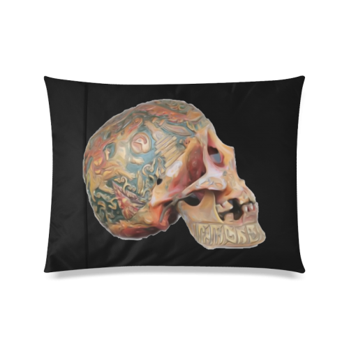 Colored Human Skull Custom Zippered Pillow Case 20"x26"(Twin Sides)