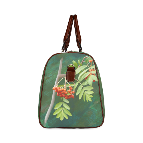 Watercolor Rowan tree - Sorbus aucuparia Waterproof Travel Bag/Small (Model 1639)