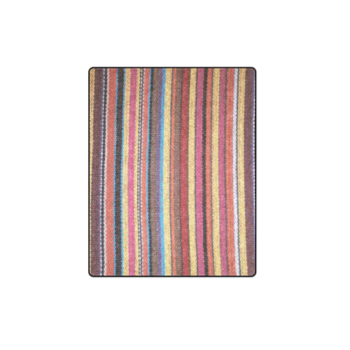Traditional WOVEN STRIPES FABRIC - colored Blanket 40"x50"