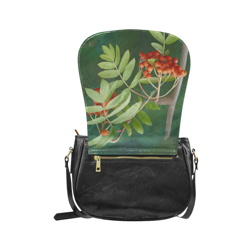 Watercolor Rowan tree - Sorbus aucuparia Classic Saddle Bag/Small (Model 1648)