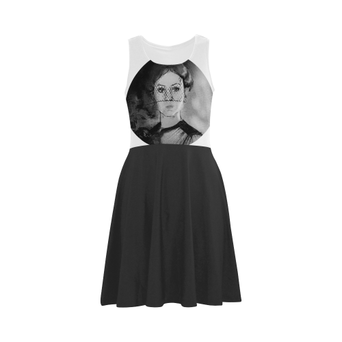 sad lady in black and white Atalanta Sundress (Model D04)