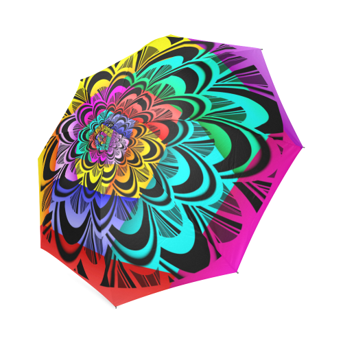 Rainbow Dahlia Ball Foldable Umbrella (Model U01)