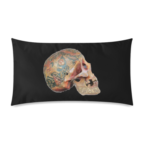 Colored Human Skull Rectangle Pillow Case 20"x36"(Twin Sides)
