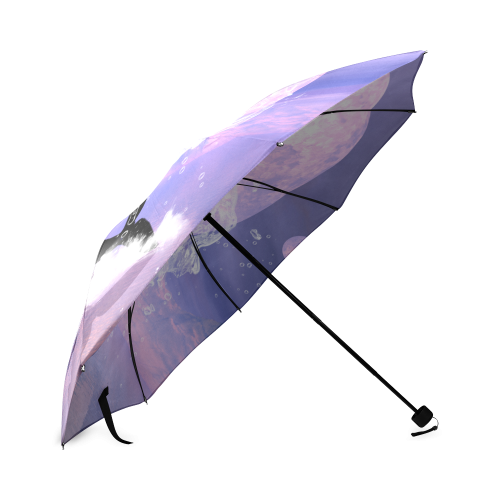 Awesome orca jumping by a heart Foldable Umbrella (Model U01)