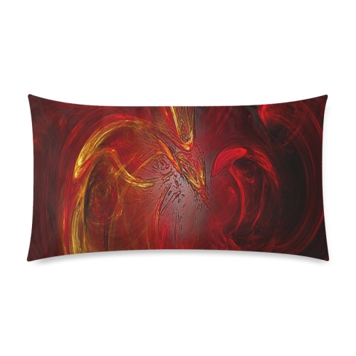 Red Firebird Phoenix Rectangle Pillow Case 20"x36"(Twin Sides)