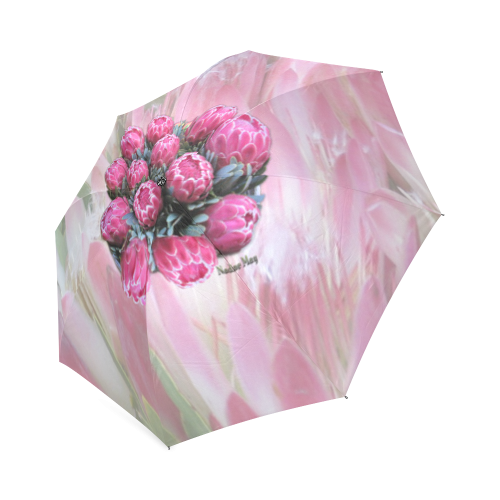 Pink Ice Protea Foldable Umbrella (Model U01)