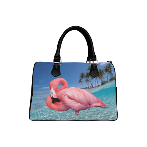 Flamingo and Palms Boston Handbag (Model 1621)