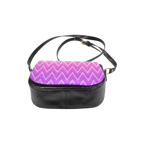 Pink/Fuchsia 3-D Chevrons Classic Saddle Bag/Large (Model 1648)