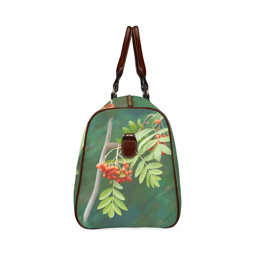 Watercolor Rowan tree - Sorbus aucuparia Waterproof Travel Bag/Small (Model 1639)