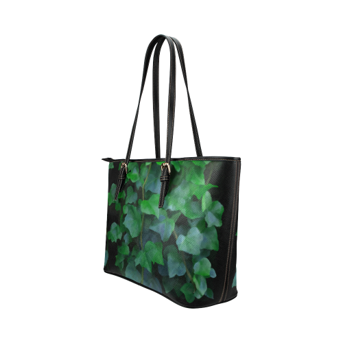 Vines, climbing plant Leather Tote Bag/Large (Model 1651)