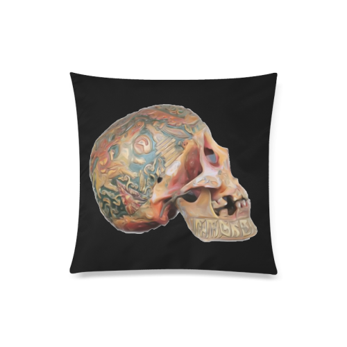 Colored Human Skull Custom Zippered Pillow Case 20"x20"(Twin Sides)