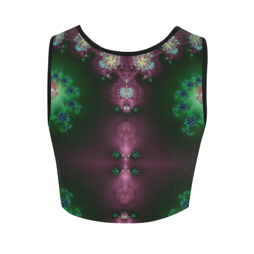 Fractal Galaxies in the Night Sky Abstract Women's Crop Top (Model T42)