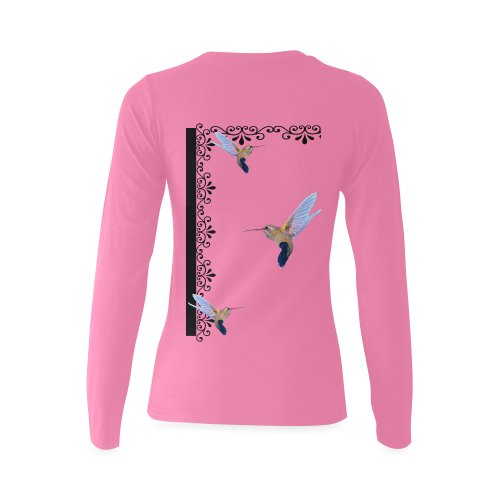 Fantasy Hummingbirds Sunny Women's T-shirt (long-sleeve) (Model T07)