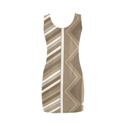 Beige Harlequin Geometric by ArtformDesigns Medea Vest Dress (Model D06)