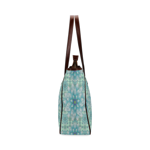Turquoise Happy Lotus Classic Tote Bag (Model 1644)