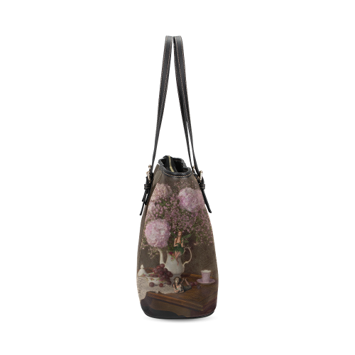 A Fairy Dreaming In Pastel Leather Tote Bag/Small (Model 1640)