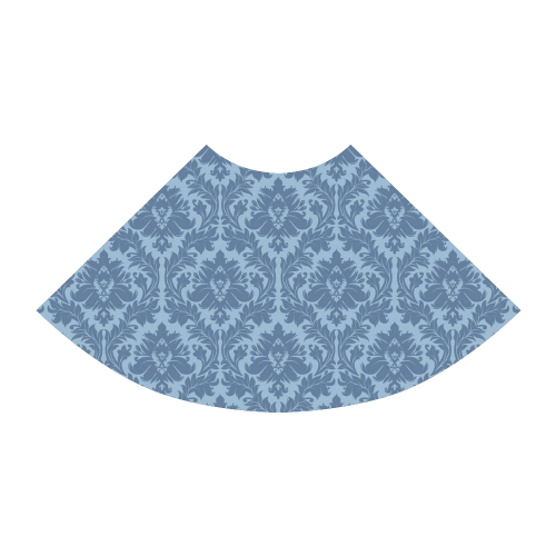 autumn fall colors blue damask pattern Atalanta Sundress (Model D04)