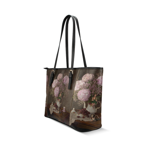 A Fairy Dreaming In Pastel Leather Tote Bag/Small (Model 1640)