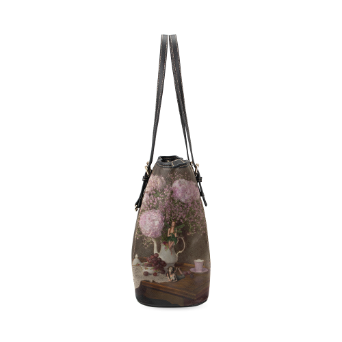 A Fairy Dreaming In Pastel Leather Tote Bag/Small (Model 1640)