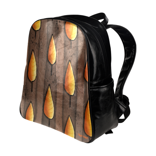 Golden Leaves. Inspired by the Magic Island of Gotland. Multi-Pockets Backpack (Model 1636)
