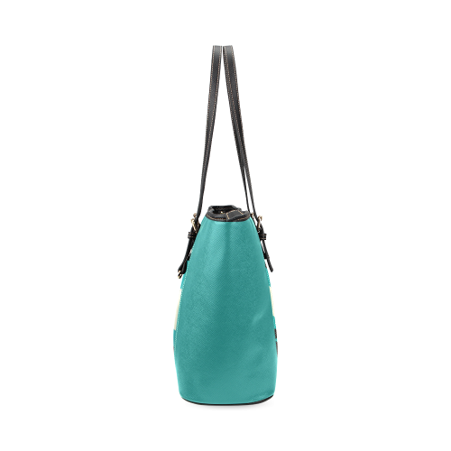 Teal Splash Leather Tote Bag/Small (Model 1640)