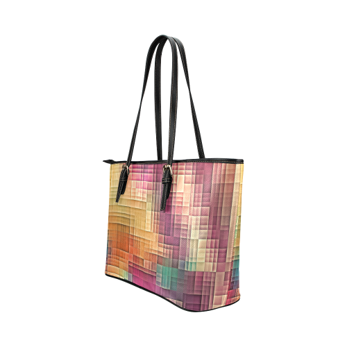 tetris 3 Leather Tote Bag/Large (Model 1651)