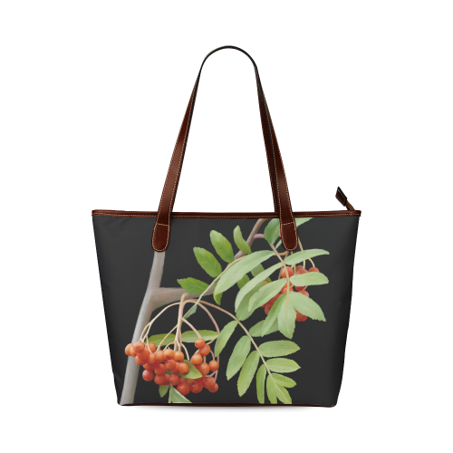 Rowan tree watercolor Shoulder Tote Bag (Model 1646)