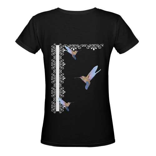 Fantasy Hummingbirds Women's Deep V-neck T-shirt (Model T19)