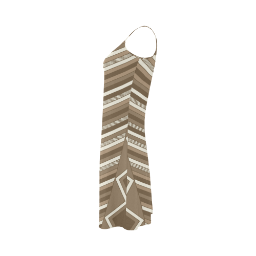 Beige Harlequin Geometric by ArtformDesigns Alcestis Slip Dress (Model D05)