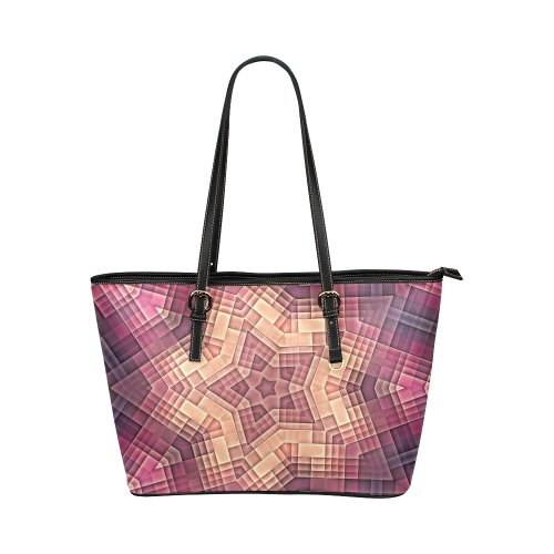 tetris 4 Leather Tote Bag/Large (Model 1651)
