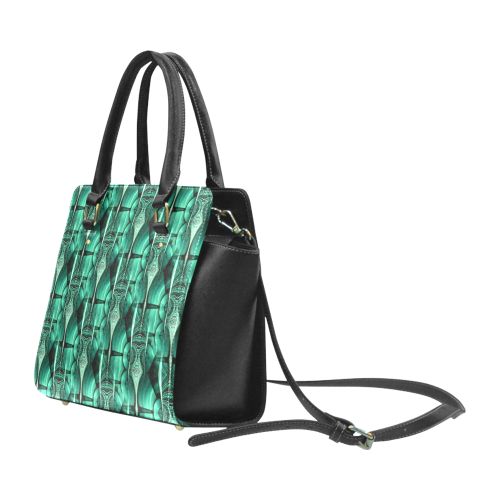 3D Kaleidoscope MOSAIC pattern - ocean green Classic Shoulder Handbag (Model 1653)