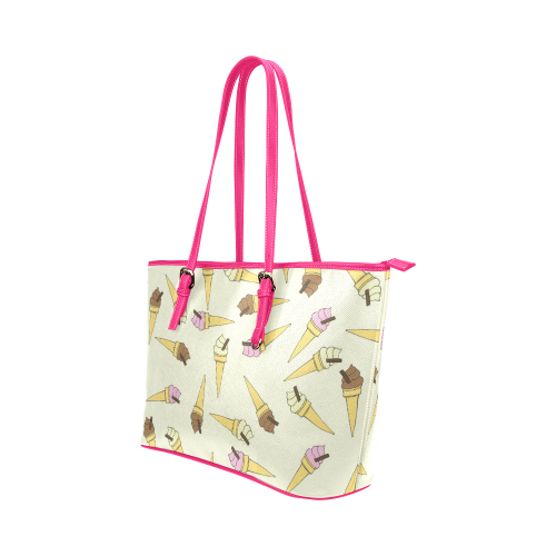 Neapolitan Ice Cream Leather Tote Bag/Small (Model 1651)