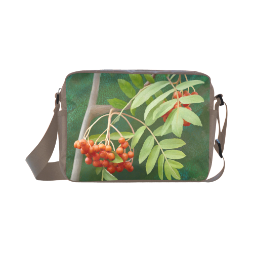 Watercolor Rowan tree - Sorbus aucuparia Classic Cross-body Nylon Bags (Model 1632)