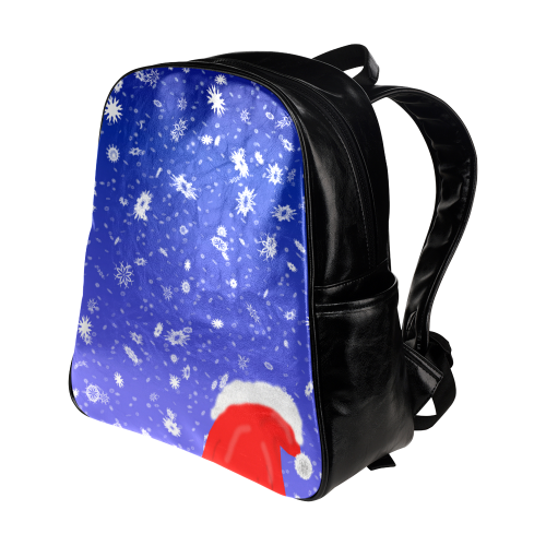 Romantic Snowy Winternight Santa is coming Multi-Pockets Backpack (Model 1636)