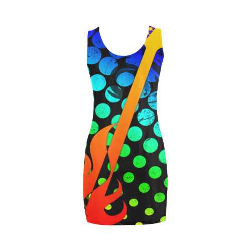 Fire Guitar Abstract Music by ArtformDesigns Medea Vest Dress (Model D06)