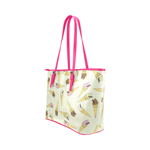 Neapolitan Ice Cream Leather Tote Bag/Small (Model 1651)