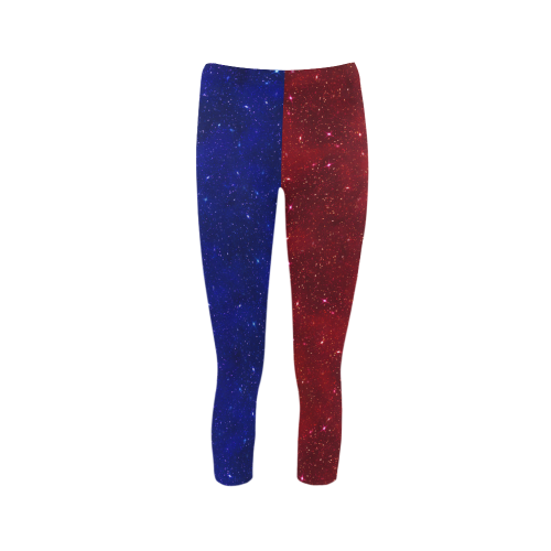 Sparkling Red and Blue Capri Legging (Model L02)