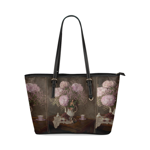 A Fairy Dreaming In Pastel Leather Tote Bag/Small (Model 1640)