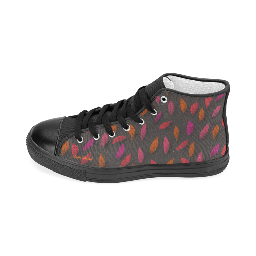 Red Leaves. Inspired by the Magic Island of Gotland. Women's Classic High Top Canvas Shoes (Model 017)