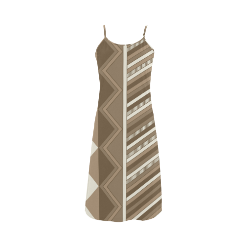 Beige Harlequin Geometric by ArtformDesigns Alcestis Slip Dress (Model D05)