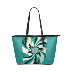 Teal Splash Leather Tote Bag/Small (Model 1640)