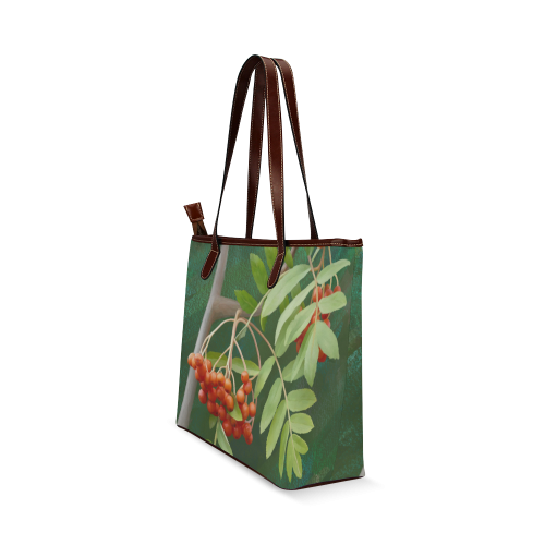 Watercolor Rowan tree - Sorbus aucuparia Shoulder Tote Bag (Model 1646)