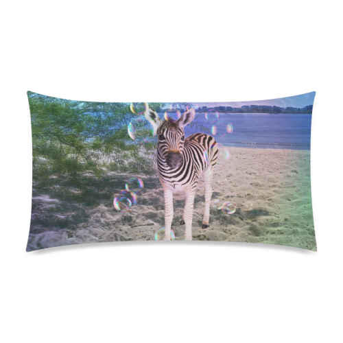 Little cute zebra Rectangle Pillow Case 20"x36"(Twin Sides)