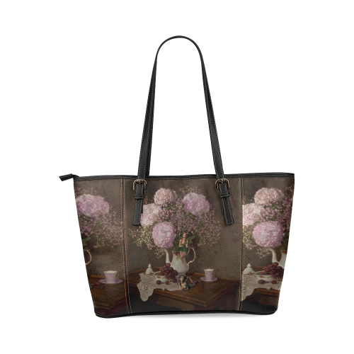 A Fairy Dreaming In Pastel Leather Tote Bag/Small (Model 1640)