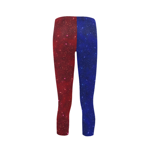 Sparkling Red and Blue Capri Legging (Model L02)