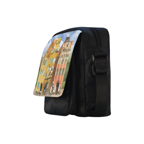 Fairy Tale Town on black Crossbody Nylon Bags (Model 1633)