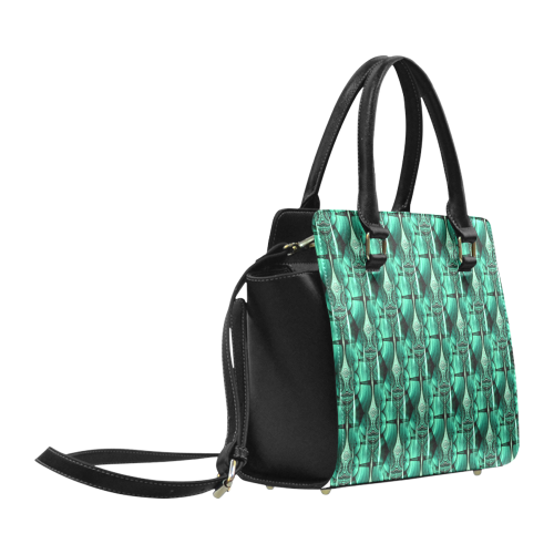 3D Kaleidoscope MOSAIC pattern - ocean green Classic Shoulder Handbag (Model 1653)