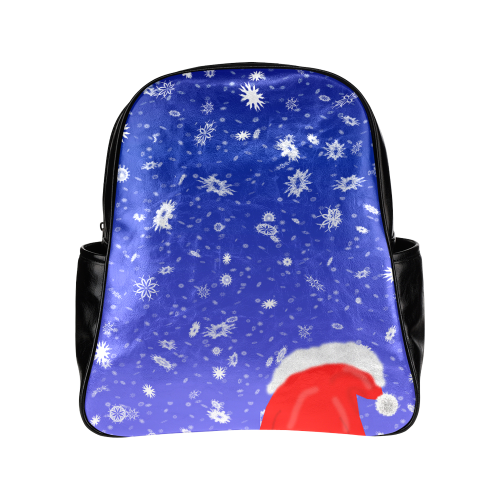 Romantic Snowy Winternight Santa is coming Multi-Pockets Backpack (Model 1636)