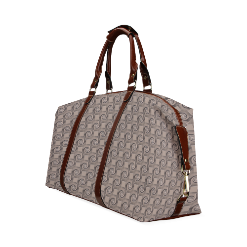 3D SQUARES SPIRALS MOSAIC pattern - brown beige Classic Travel Bag (Model 1643)